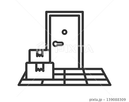 置き配のアイコン（線画）のイラスト 139088309