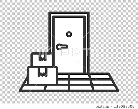 置き配のアイコン（線画）のイラスト 139088309