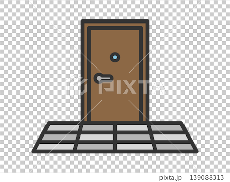 Illustration of a front door icon (line drawing in color) Illustration of a front door icon (line drawing in color) 139088313