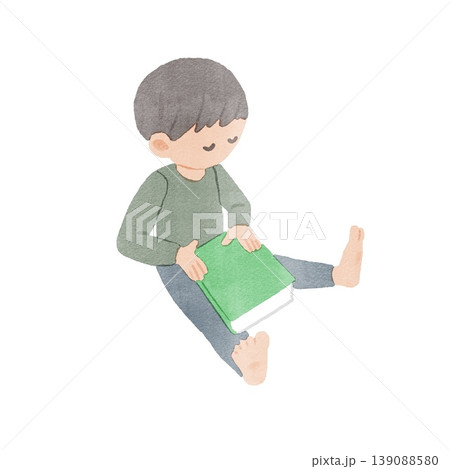 本を読む男の子のイラスト 139088580