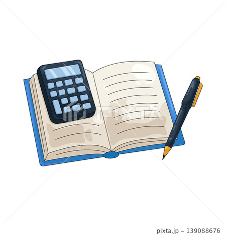 Illustration of accounting book and calculator Illustration of accounting book and calculator 139088676