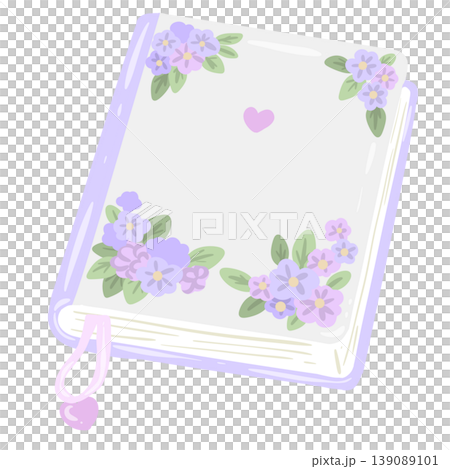 Floral Book Clipart Cottagecore Book Cover With Flowers Reading Aesthetic Spring Botanical Illustration 139089101