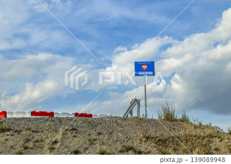 Poland national border sign marking country entrance in Kralovec 139089948