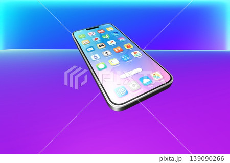 カラフルな背景のスマートフォン カラフルな背景のスマートフォン 139090266