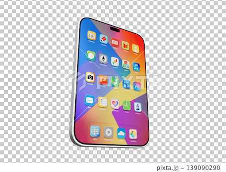 帶有彩色應用程式螢幕的智慧型手機 139090290