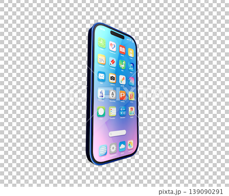 藍色智慧型手機，應用程式螢幕顯示 139090291