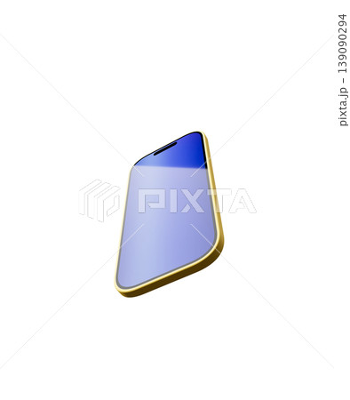 金色のスマートフォン、青い画面 金色のスマートフォン、青い画面 139090294