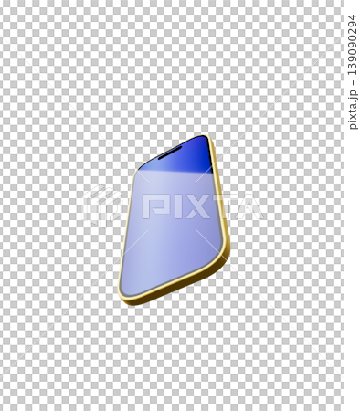 金色のスマートフォン、青い画面 金色のスマートフォン、青い画面 139090294