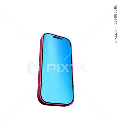ピンクのスマートフォン、青い画面 ピンクのスマートフォン、青い画面 139090296