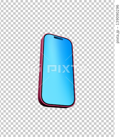 ピンクのスマートフォン、青い画面 ピンクのスマートフォン、青い画面 139090296