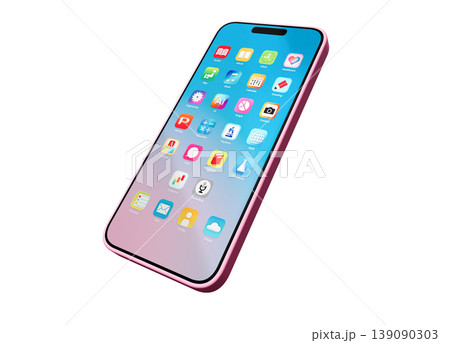 スマートフォン アプリ画面 ピンク 139090303