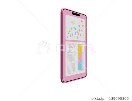 ピンクのスマートフォンとグラフ 139090306