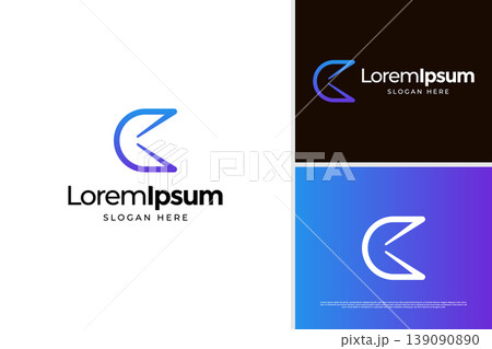 Geometric letter C monogram logo design. Initial C technology logo design template Geometric letter C monogram logo design. Initial C technology logo design template 139090890