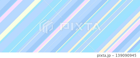 カラフルなパステルカラーの斜めストライプ背景。ベクター素材 139090945