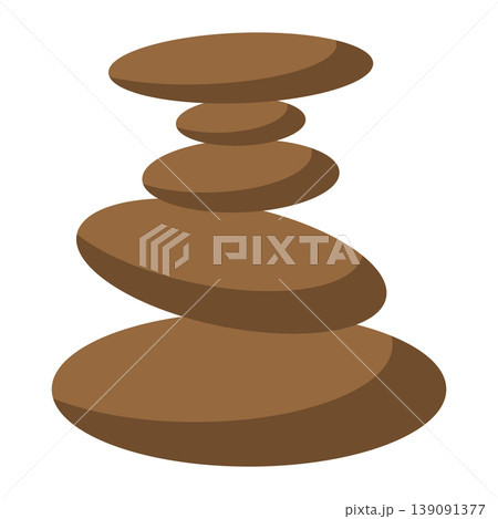 Stacked zen stones for balance, meditation and spa harmony. Vector Illustration 139091377