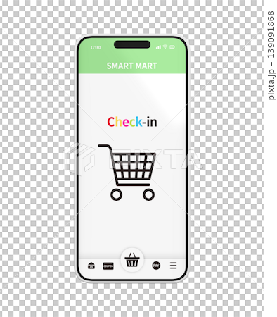 Smartphone app check-in screen. *The background is a photograph. Smartphone app check-in screen. *The background is a photograph. 139091868
