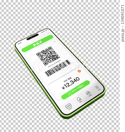 Tilted smartphone payment app screen Tilted smartphone payment app screen 139091871