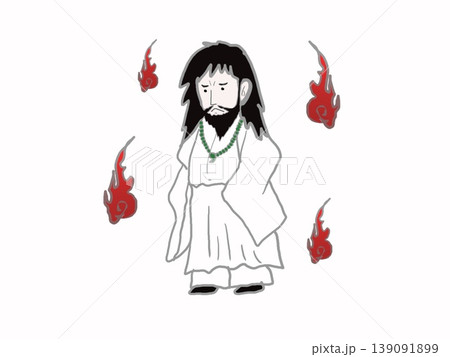 身体の周りに火の玉が浮遊する火の神カグツチ 139091899