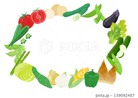 いろいろな野菜のフレームイラスト 139092487