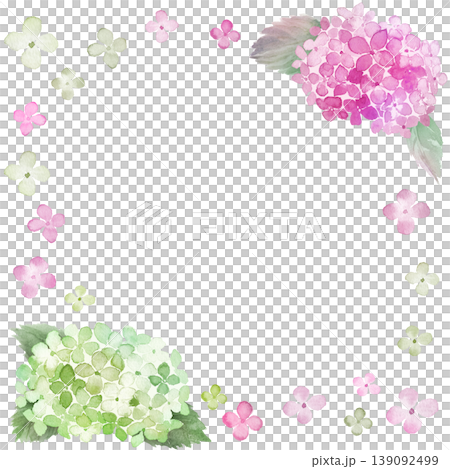 Watercolor hydrangea frame 139092499