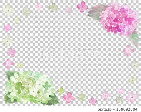 Watercolor hydrangea frame 139092504