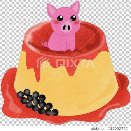 strawberry puddingwith pig strawberry puddingwith pig 139092792