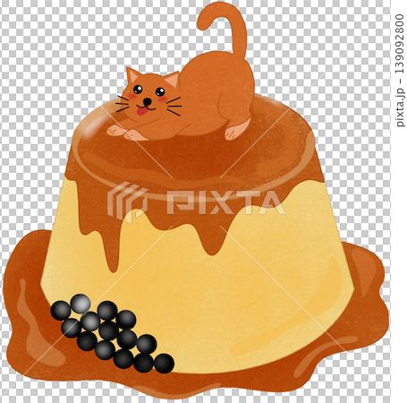 caramel pudding with cat caramel pudding with cat 139092800
