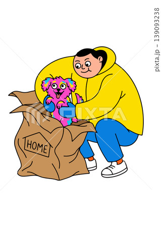 Unpacking a Colorful Dog Unpacking a Colorful Dog 139093238