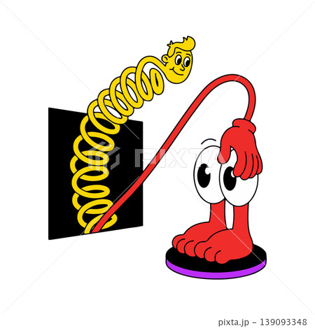 Cartoon Character Emerging from a Box Cartoon Character Emerging from a Box 139093348