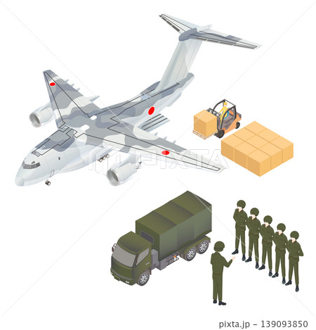自衛隊の物資人員輸送の様子 自衛隊の物資人員輸送の様子 139093850