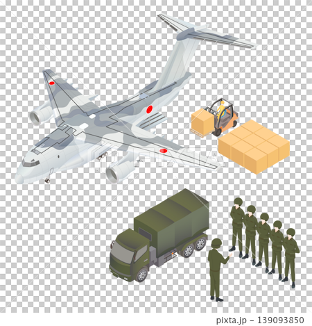 自衛隊の物資人員輸送の様子 自衛隊の物資人員輸送の様子 139093850
