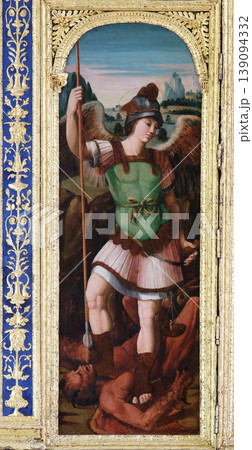 Saint Michael on the altar of the Resurrection of Jesus in the Franciscan church of the Friars Minor in Dubrovnik Saint Michael on the altar of the Resurrection of Jesus in the Franciscan church of the Friars Minor in Dubrovnik 139094332