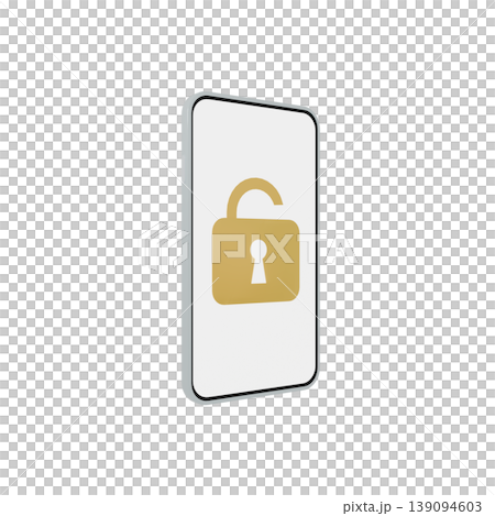 スマートフォンのロック解除アイコン、アクセス許可とセキュリティのイメージ スマートフォンのロック解除アイコン、アクセス許可とセキュリティのイメージ 139094603