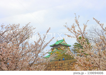 大阪府大阪市、桜と大阪城の風景 大阪府大阪市、桜と大阪城の風景 139094806