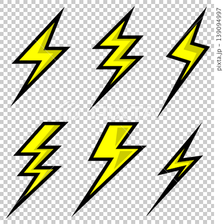 電撃で感電する雷や高圧放電の稲妻のイラスト 電撃で感電する雷や高圧放電の稲妻のイラスト 139094997