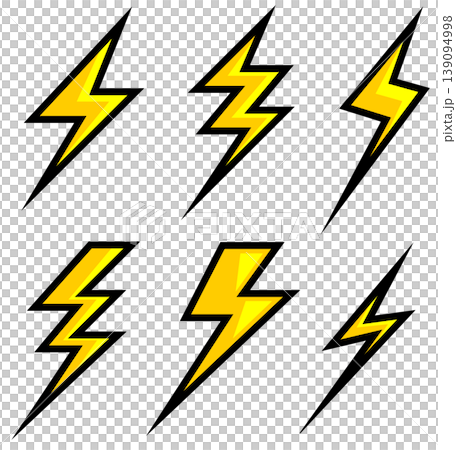 電撃で感電する雷や高圧放電の稲妻のイラスト 電撃で感電する雷や高圧放電の稲妻のイラスト 139094998