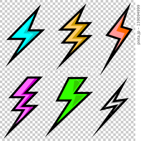 電撃で感電する雷や高圧放電の稲妻のイラスト 電撃で感電する雷や高圧放電の稲妻のイラスト 139094999