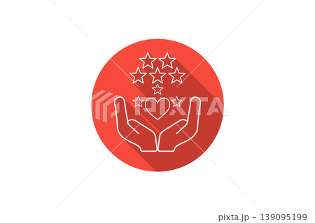 Hands Holding Heart With Stars Icon Representing Care, Support, Quality, Ratings and Customer Service Hands Holding Heart With Stars Icon Representing Care, Support, Quality, Ratings and Customer Service 139095199