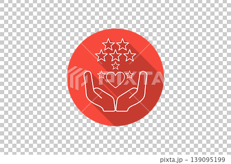 Hands Holding Heart With Stars Icon Representing Care, Support, Quality, Ratings and Customer Service 139095199