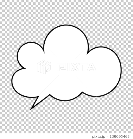 簡單的雲朵形對話框插圖素材（白色背景） 139095465