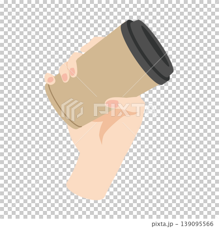 カフェタンブラー<ブラウン>を持つ右手 カフェタンブラー<ブラウン>を持つ右手 139095566