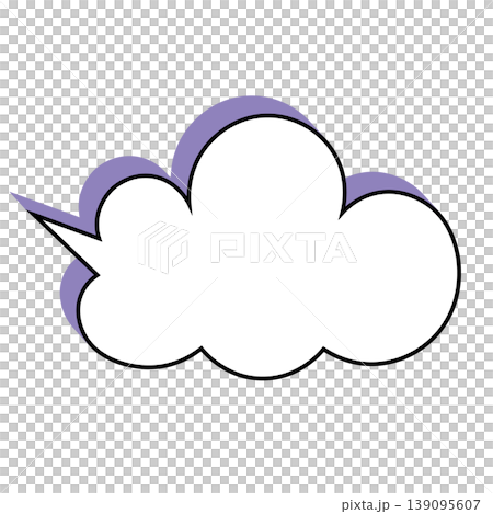 簡單的雲朵形對話框插圖素材（白色背景） 139095607