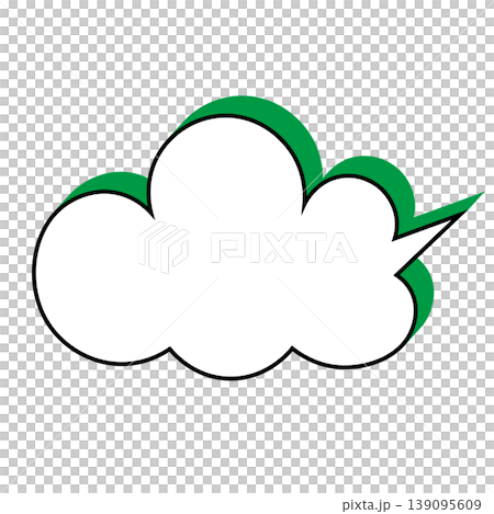 簡單的雲朵形對話框插圖素材（白色背景） 139095609