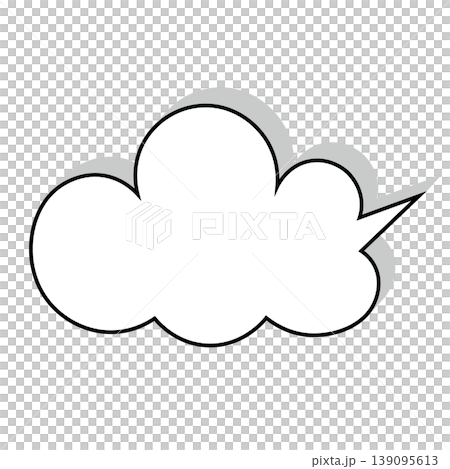 雲形吹き出しのシンプルなイラスト素材 もくもく(白背景) 雲形吹き出しのシンプルなイラスト素材 もくもく(白背景) 139095613