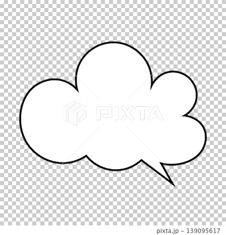 Simple illustration material of a cloud-shaped speech bubble (white background) 139095617