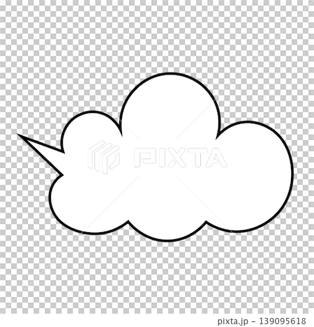 簡單的雲朵形對話框插圖素材（白色背景） 139095618