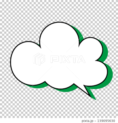 Simple illustration material of a cloud-shaped speech bubble (white background) 139095630