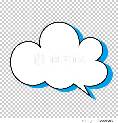 Simple illustration material of a cloud-shaped speech bubble (white background) Simple illustration material of a cloud-shaped speech bubble (white background) 139095631
