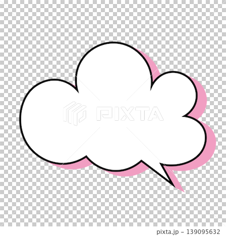 簡單的雲朵形對話框插圖素材（白色背景） 139095632