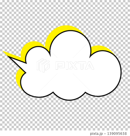 簡單的雲朵形對話框插圖素材（白色背景） 139095638